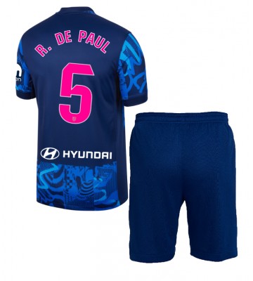 Atletico Madrid Rodrigo De Paul #5 Tercera Equipación Niños 2024-25 Manga Corta (+ Pantalones cortos)